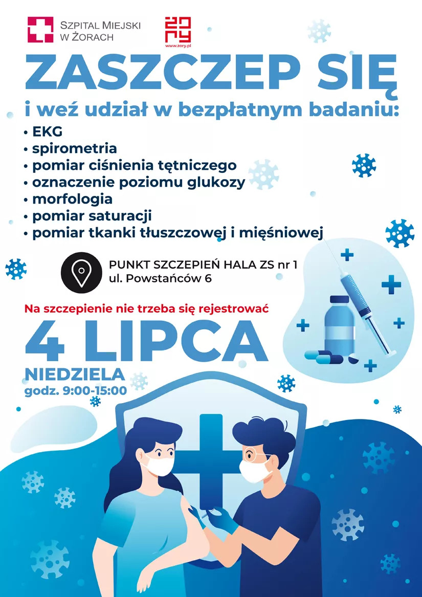 Zaszczep się bez rejestracji i skorzystaj z bezpłatnych badań profilaktycznych! 