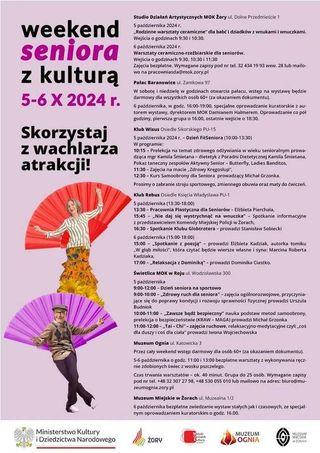 Weekend Seniora z kulturą w Żorach. Zaproszone wszystkie osoby 60+