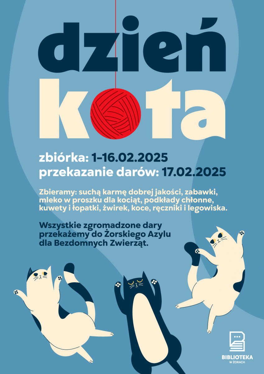 Zbiórka z okazji Dnia Kota w żorskiej bibliotece