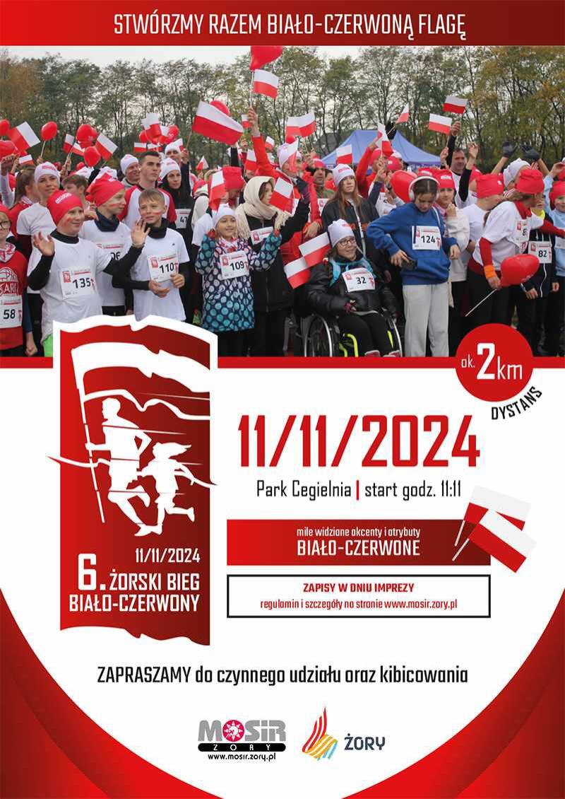 6. Żorski Bieg Biało-Czerwony już 11 listopada