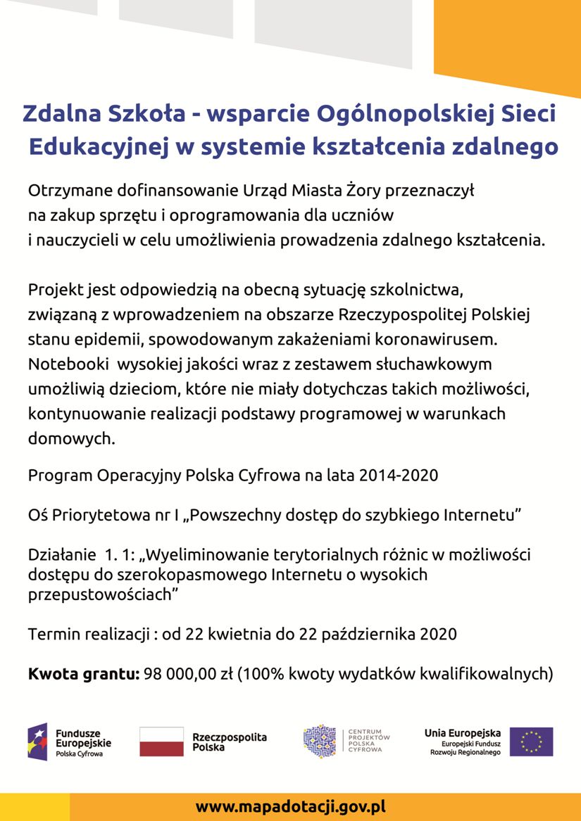 Żory z dofinansowaniem na zakup sprzętu do nauki zdalnej