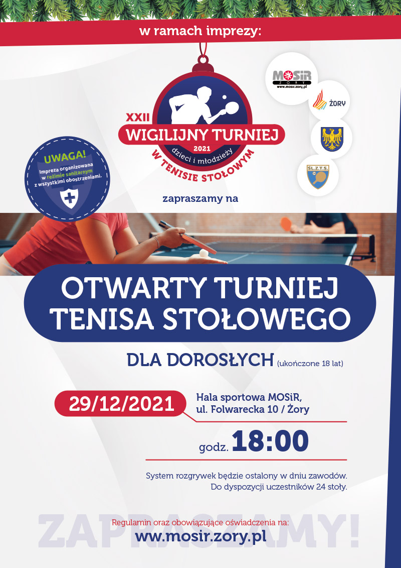 Otwarty Turniej Tenisa Stołowego Dla Dorosłych