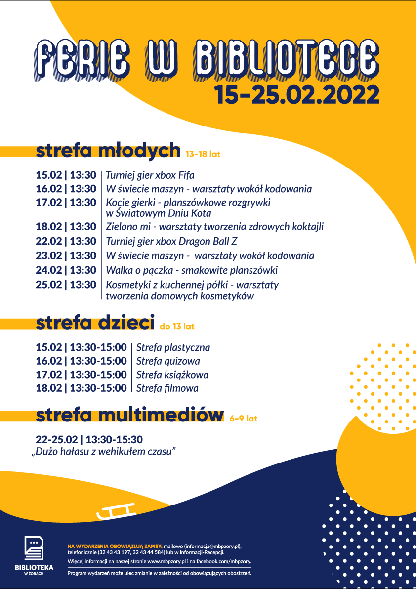 Ferie zimowe 2022 w bibliotece