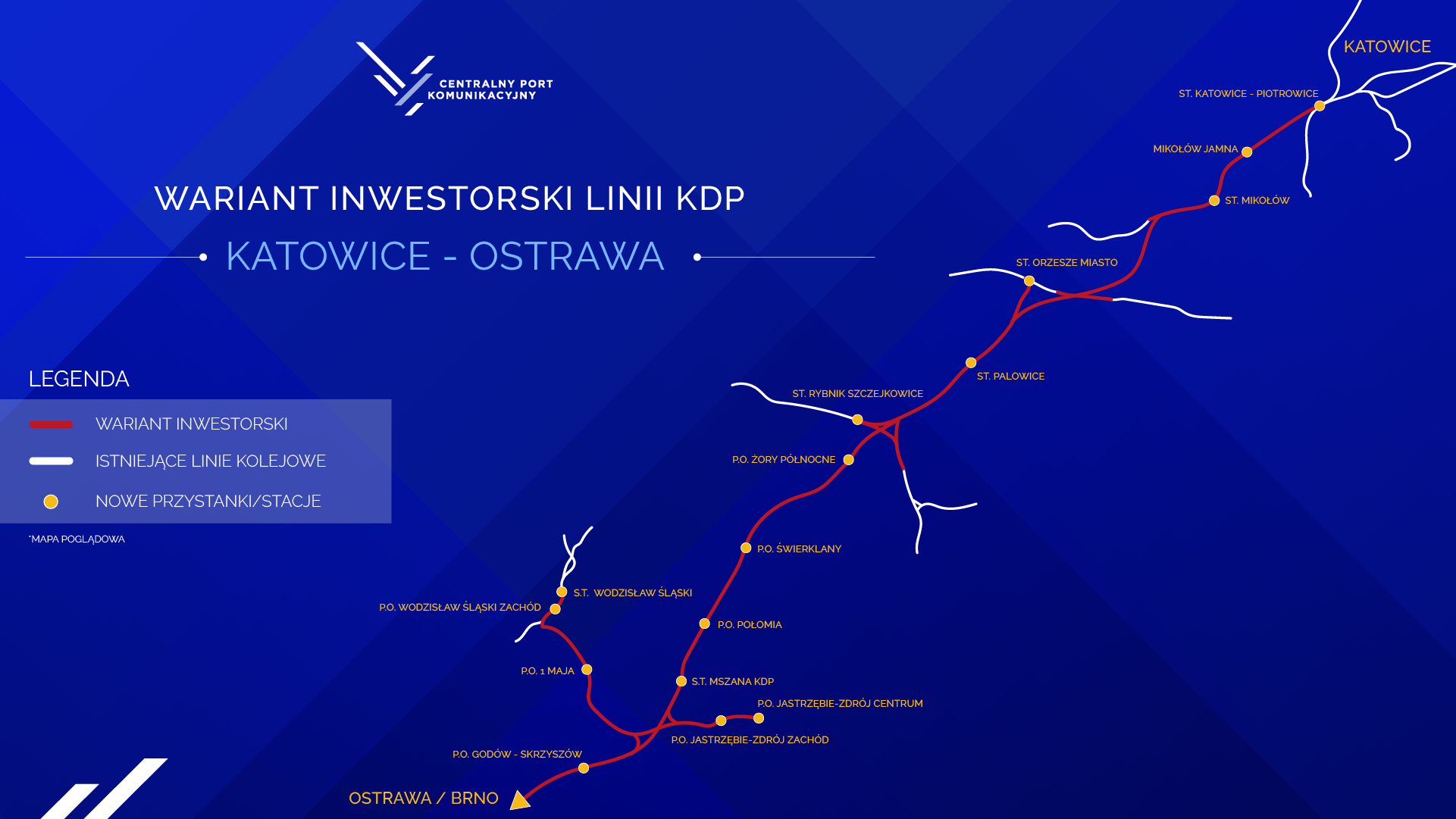 Linia kolejowa Ostrawa - Katowice. Poznaliśmy wariant inwestorski linii szybkiej kolei w ramach CPK