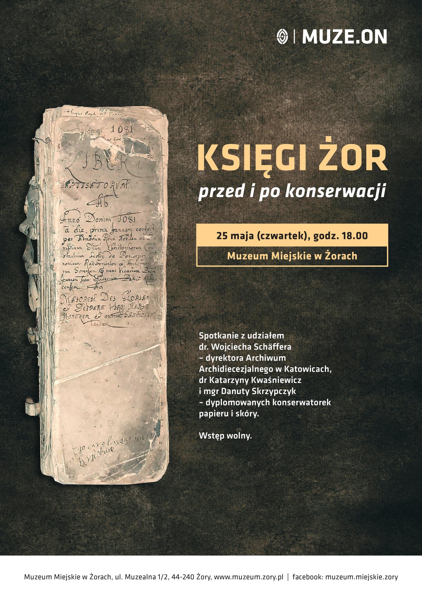 Księgi z Żor przed i po konserwacji - spotkanie w Muzeum Miejskim w Żorach