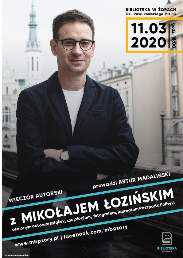 Wieczór autorski z Mikołajem Łozińskim w Bibliotece