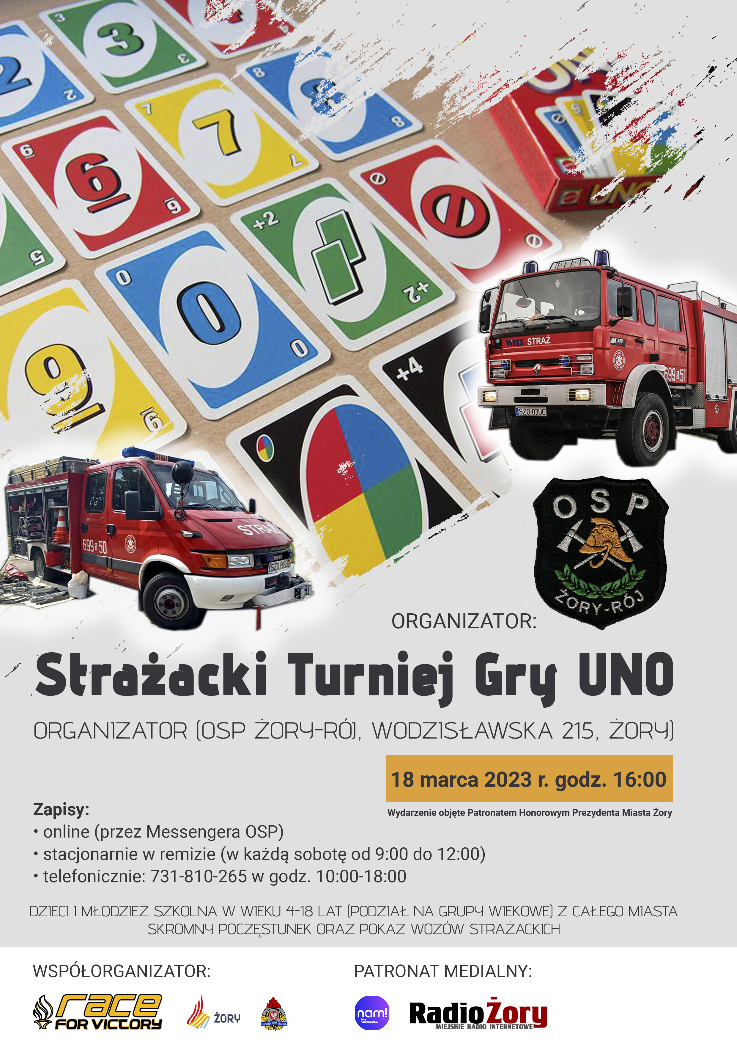 Pierwszy w Żorach Strażacki Turniej w UNO już 18 marca
