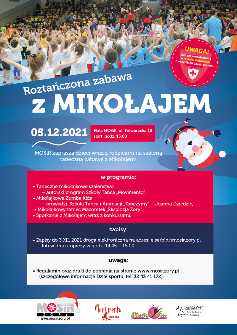 Roztańczona zabawa z Mikołajem na Hali sportowej MOSiR Żory