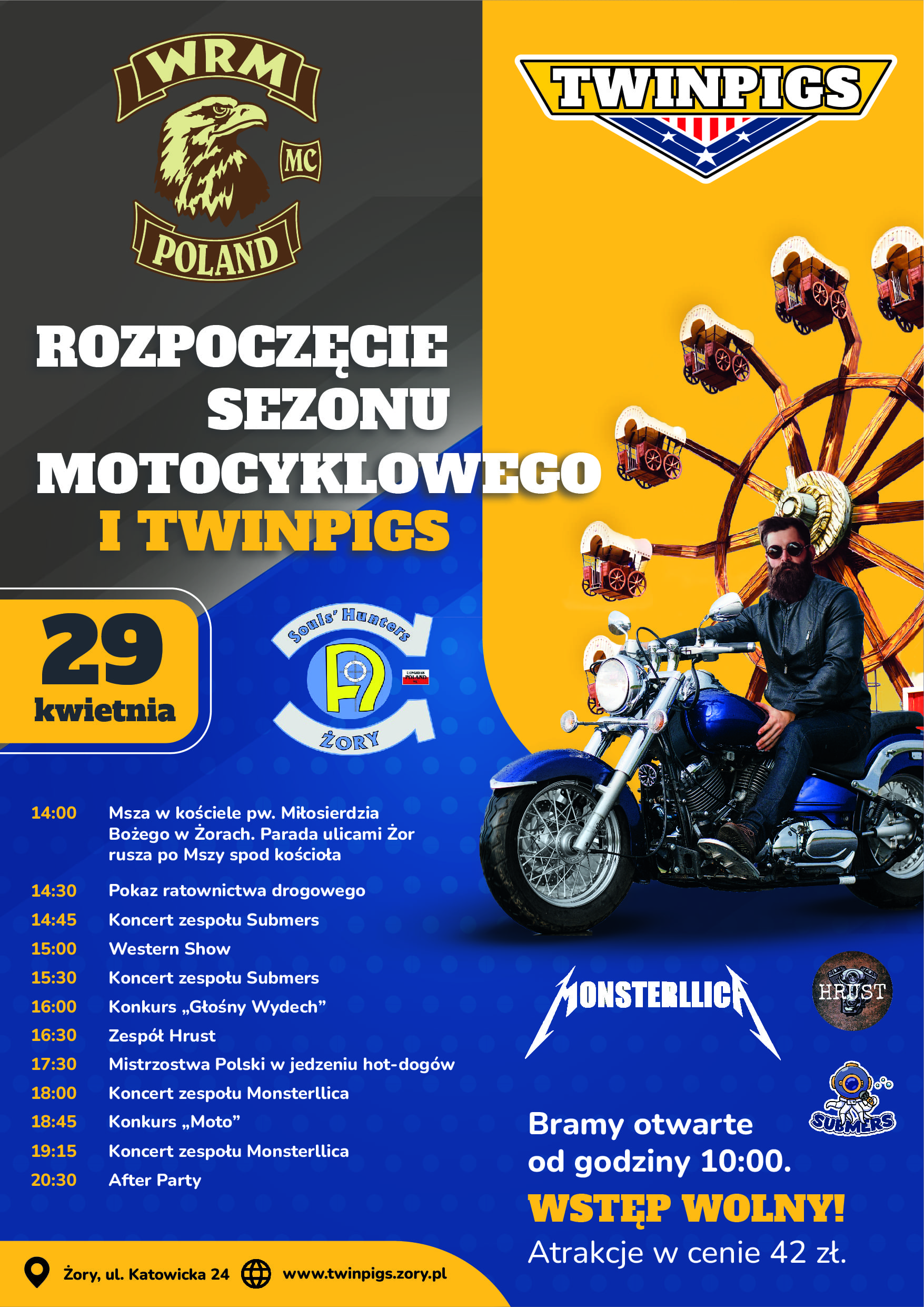 Otwarcie sezonu motocyklowego i Twinpigs już w najbliższą sobotę!
