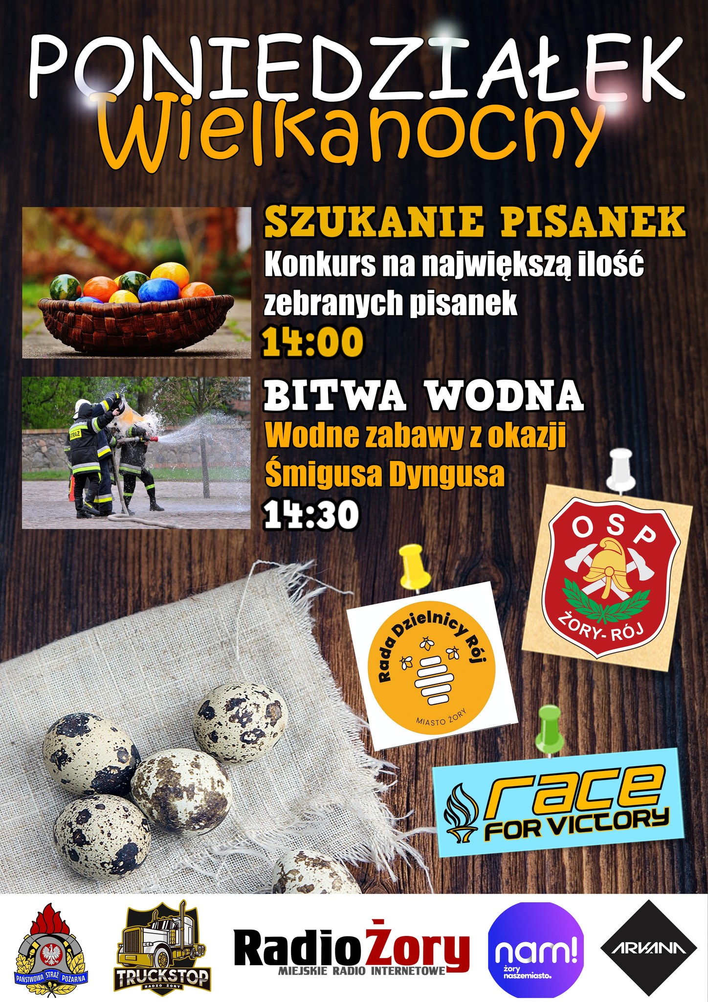 Bitwa wodna i konkurs szukania pisanek. OSP Żory-Rój zaprasza do wspólnego świętowania