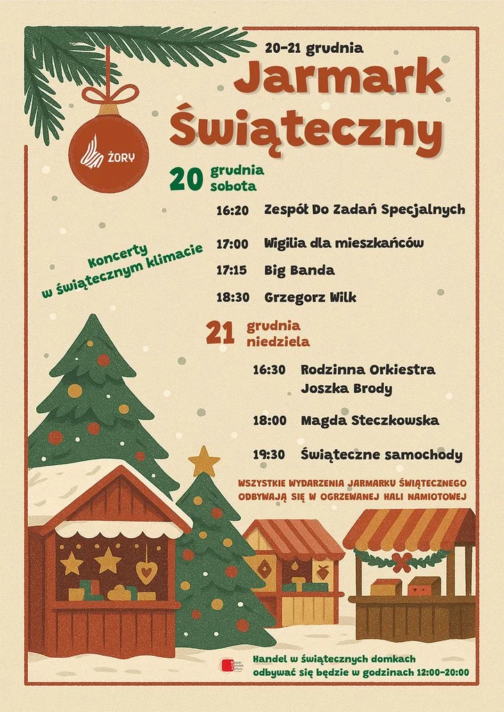 Wigilia dla mieszkańców i koncerty podczas Jarmarku Świątecznego w Żorach