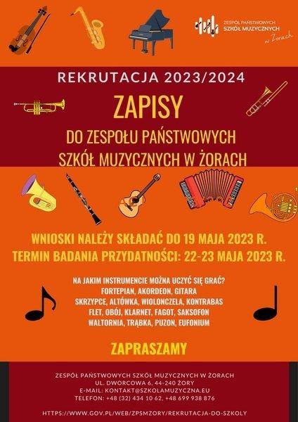 Zapisy do Zespołu Państwowych Szkół Muzycznych na rok szkolny 2023/2024