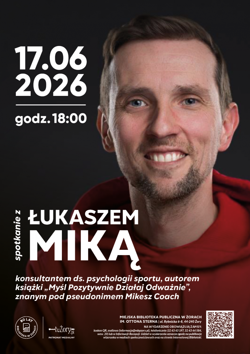 Psychologia sportu. Spotkanie z Łukaszem Miką w bibliotece w Żorach