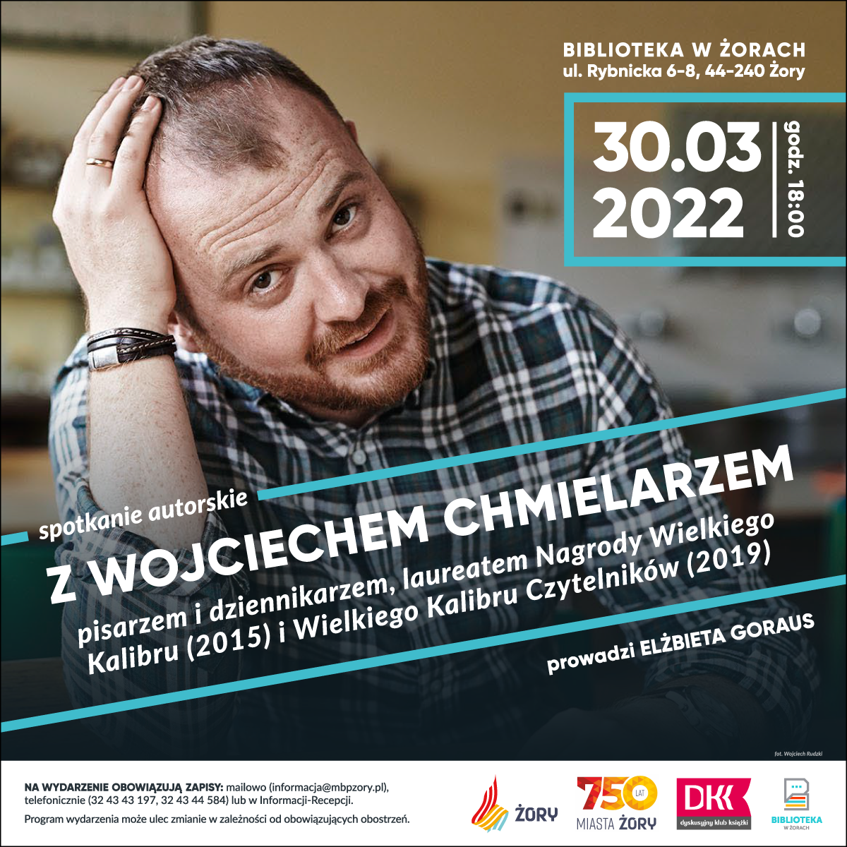 Spotkanie autorskie z Wojciechem Chmielarzem w żorskiej bibliotece