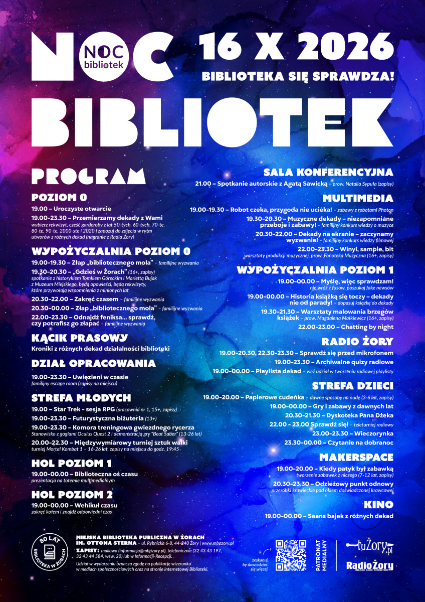 W Żorach będziemy podróżować w czasie. Przed nami XII Ogólnopolska Noc Bibliotek