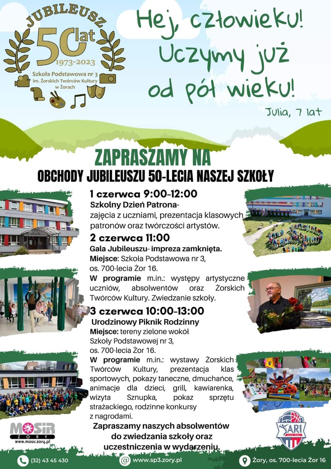Jubileusz 50-lecia Szkoły Podstawowej nr3 w Żorach