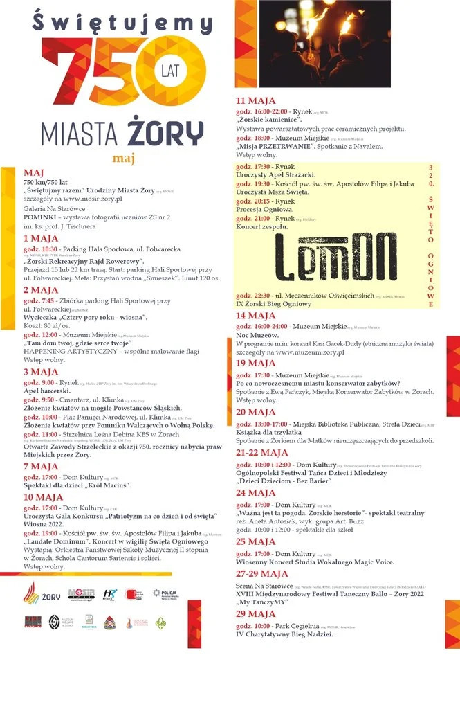 Miasto Żory świętuje 750-lecie. Sprawdź jakie atrakcje przygotowano w maju