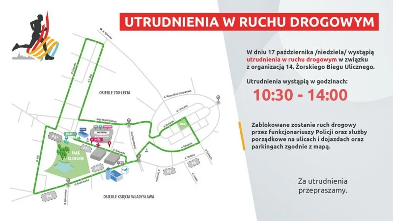 XIV Żorski Bieg Uliczny już w najbliższą niedzielę. Będą utrudnienia w ruchu drogowym