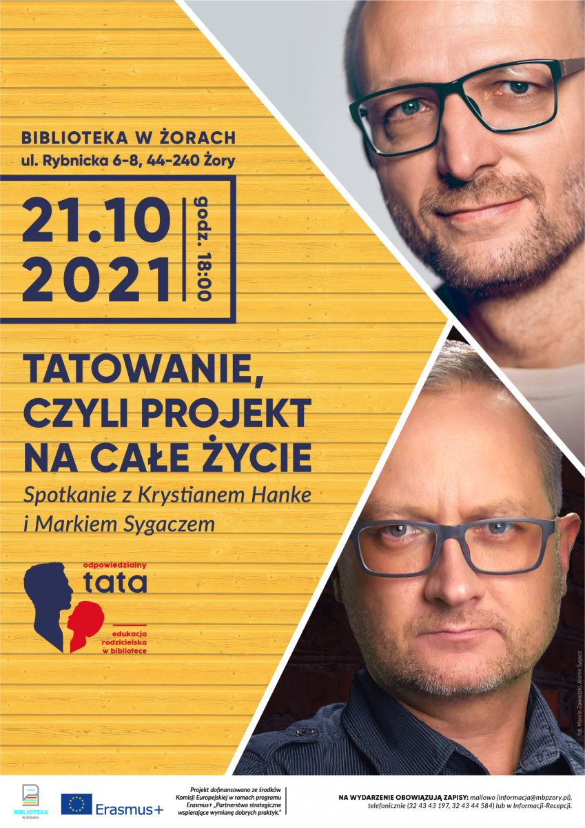 Krystian Hanke i Marek Sygacz opowiedzą w bibliotece o swoich ojcowskich doświadczeniach