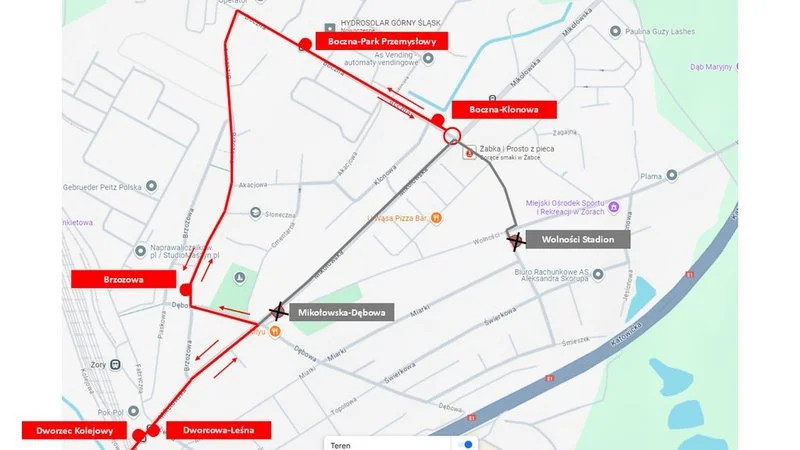Remont na skrzyżowaniu ulic Mikołowskiej, Bocznej i Jodłowej. Utrudnienia w ruchu drogowym i zmiany w kursowaniu autobusów