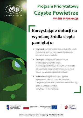 Informacje dla beneficjentów programu "Czyste Powietrze"